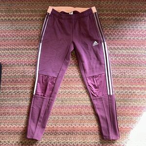 NWOT ADIDAS MAROON & PINK CLASSIC STRIPE SWEATPANTS JOGGERS LOUNGE